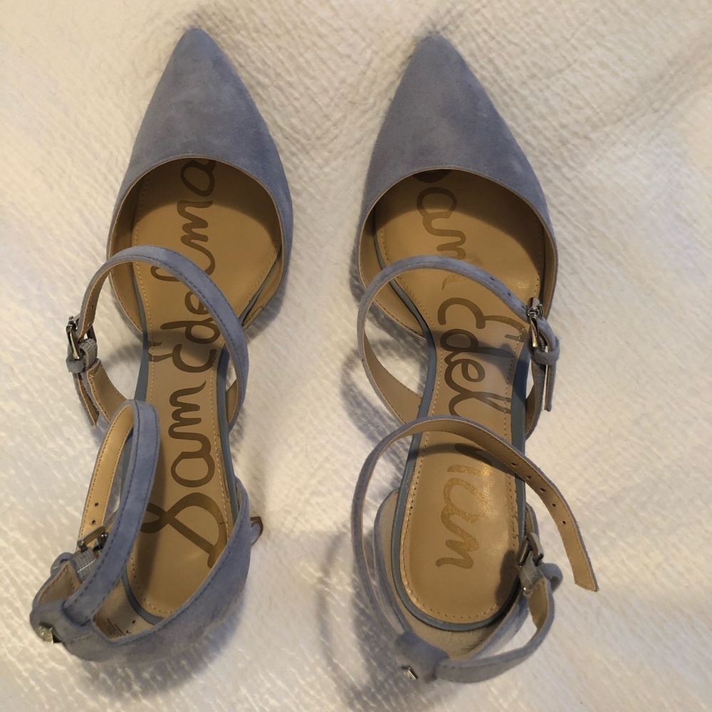 Dusty blue suede strappy Sam Edelman shoes